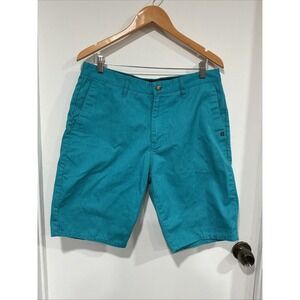 Volcom Corpo Classic Solid Shorts, 33 Teal Blue Chino Twill Casual Surf Skate